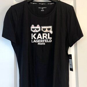 New Womens Karl Lagerfeld Short Sleeve Tee